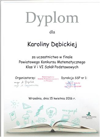 Karolina w gronie najlepszych matematyków w powiecie